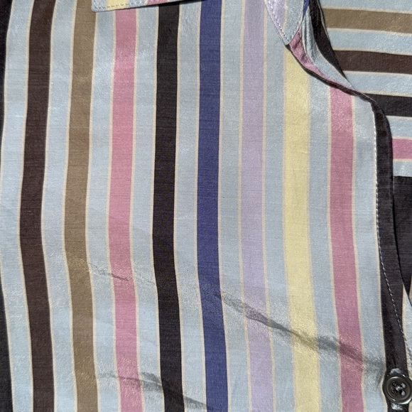 Doncaster Vintage Silk Blend Striped Button Up Shirt Multi Color Sz  S - Picture 10 of 11